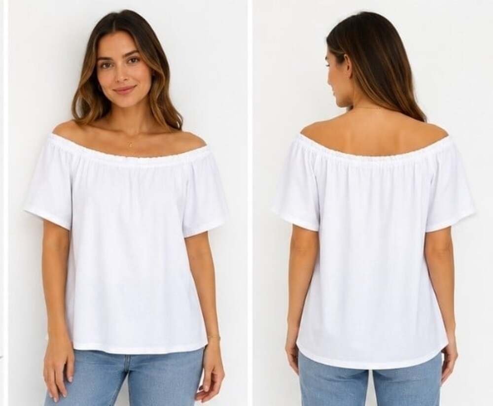 Jude Connally White Off-Shoulder Ruffle Sleeve Top Small New Excellent T20 - Picture 2 of 7
